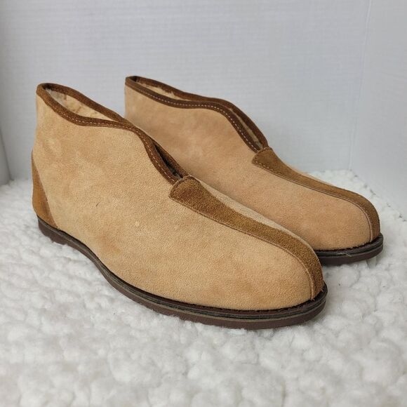 L.L. Bean Wicked Mens Ankle Boots Size 12 Shearling Lined Slipper Shoes Rare - Picture 1 of 8